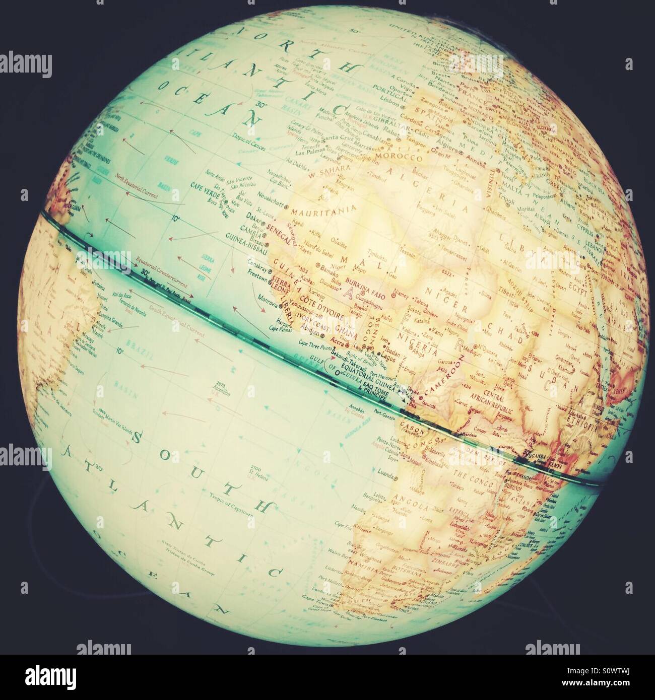 Globe showing he continent of Africa - Smartphone Captured Stock Image Globe showing he continent of Africa - Smartphone Captured Stock Image