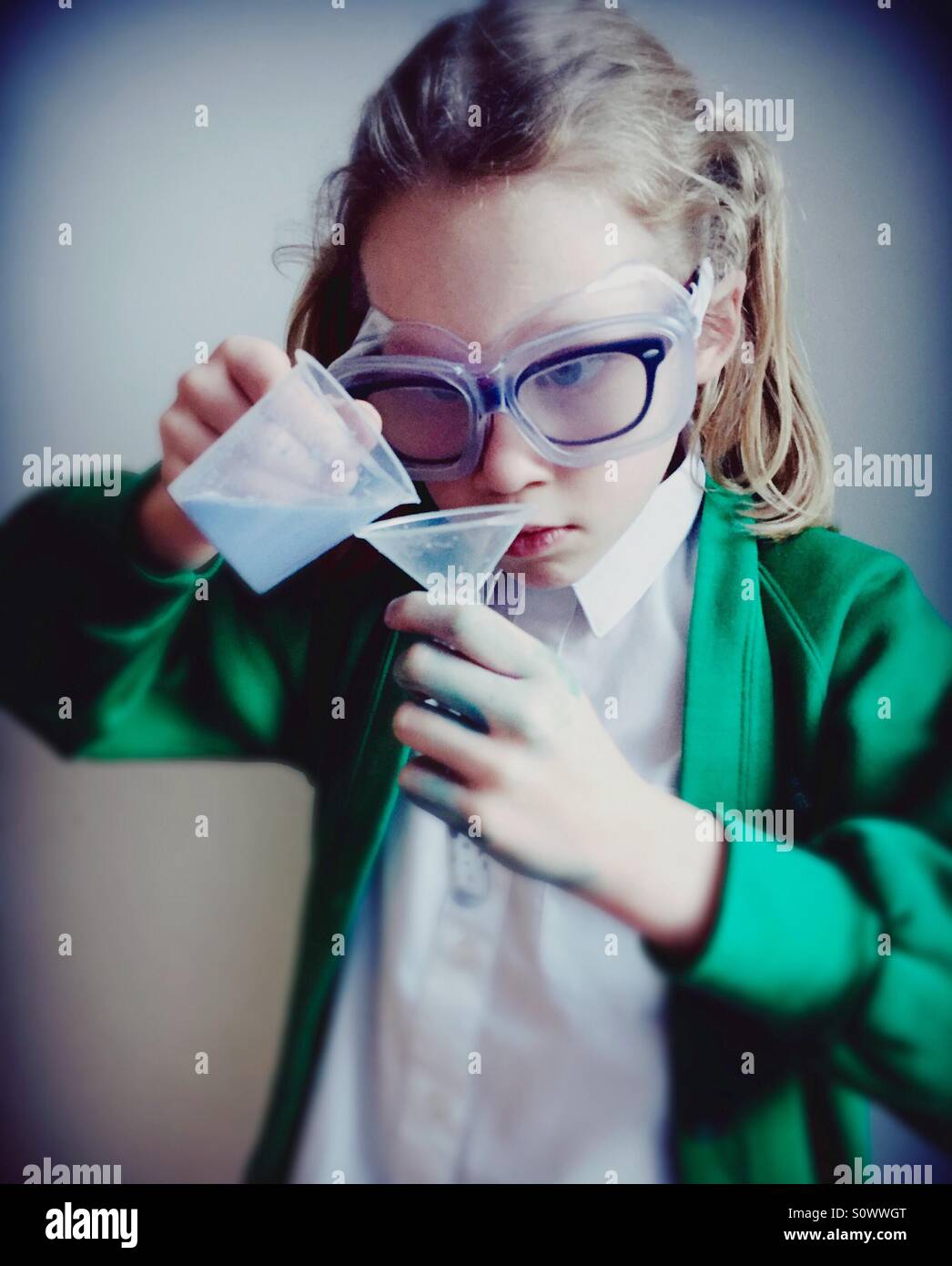 Science testing girl - Smartphone Captured Stock Image