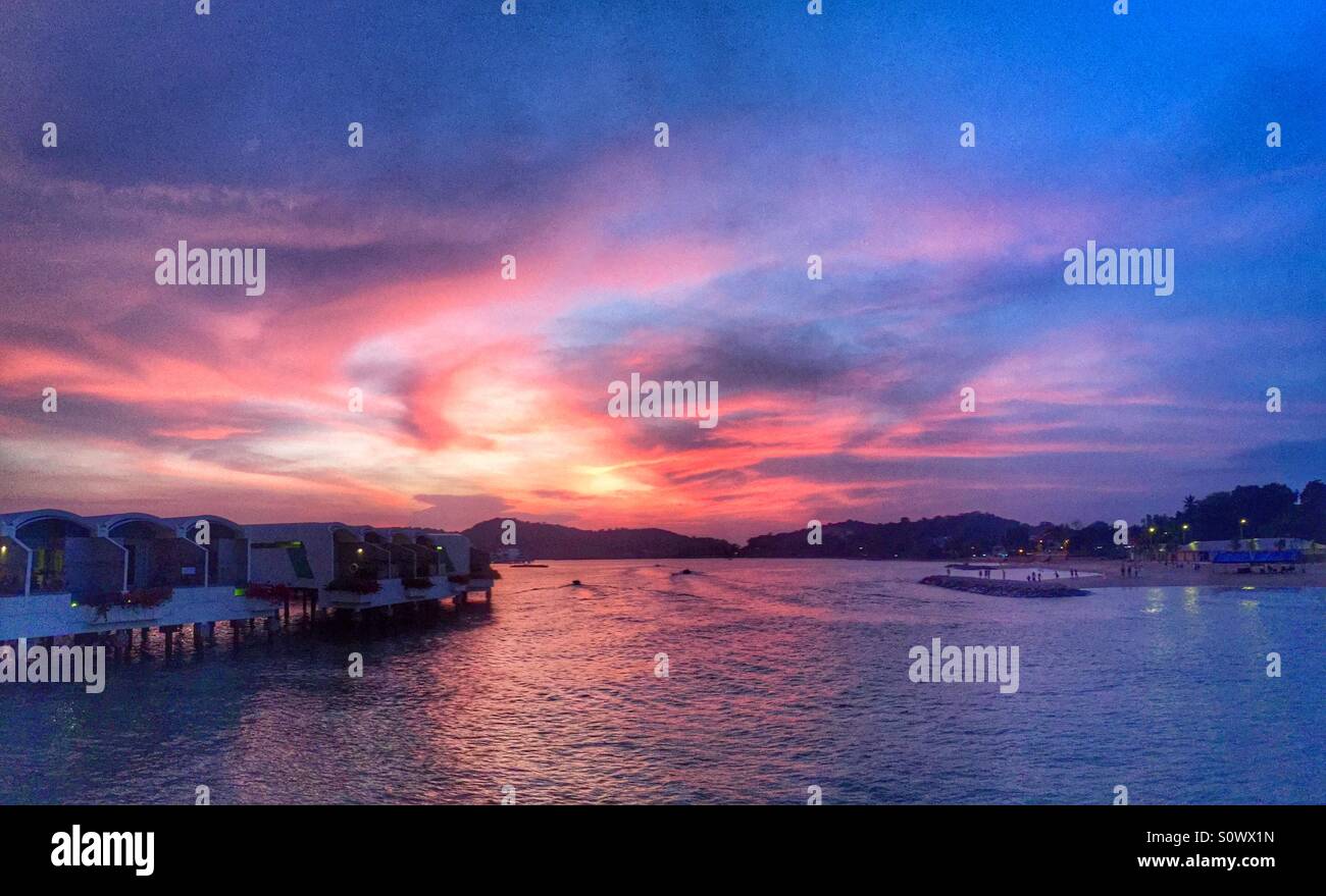 Sunset view from hibiscus lexis port Dickson Malaysia - Smartphone Captured Stock Image