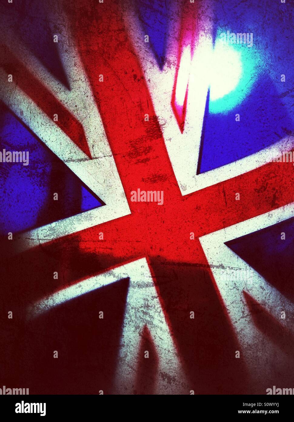 Union Jack flag close up UK United Kingdom GB Great Britain - Smartphone Captured Stock Image