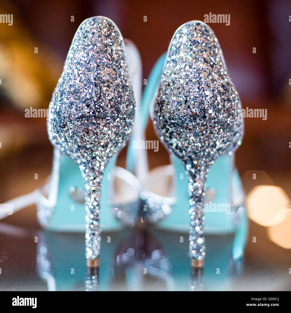 Sparkly wedding shoes hi-res stock photography and images - Alamy