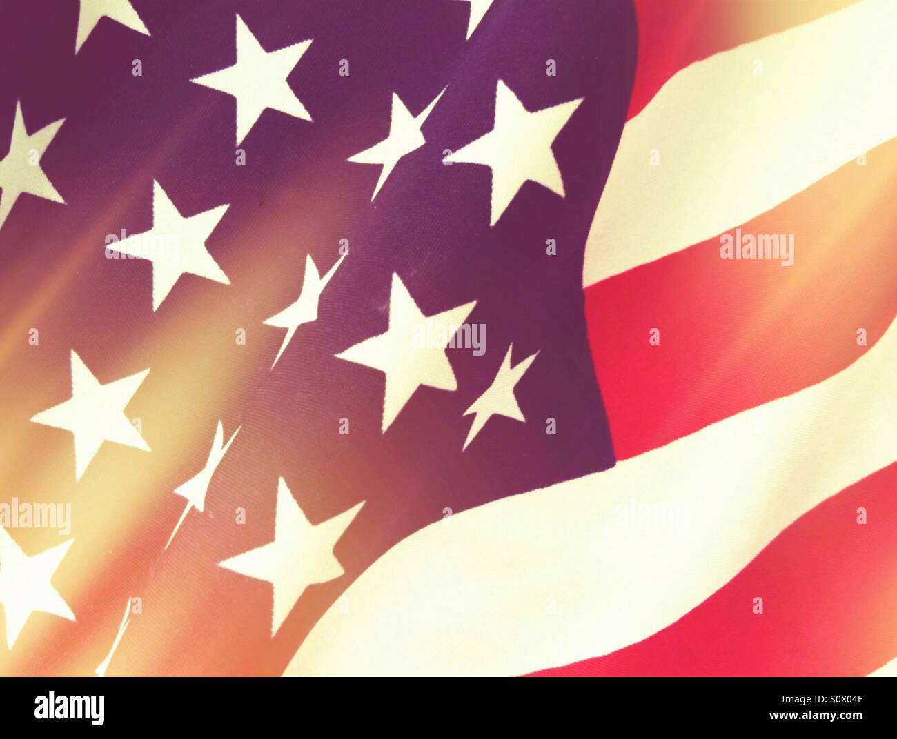 USA flag with light effects - Smartphone Captured Stock Image