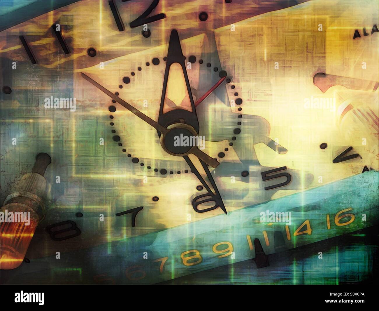 Retro Alarm Clock Stock Photo - Alamy