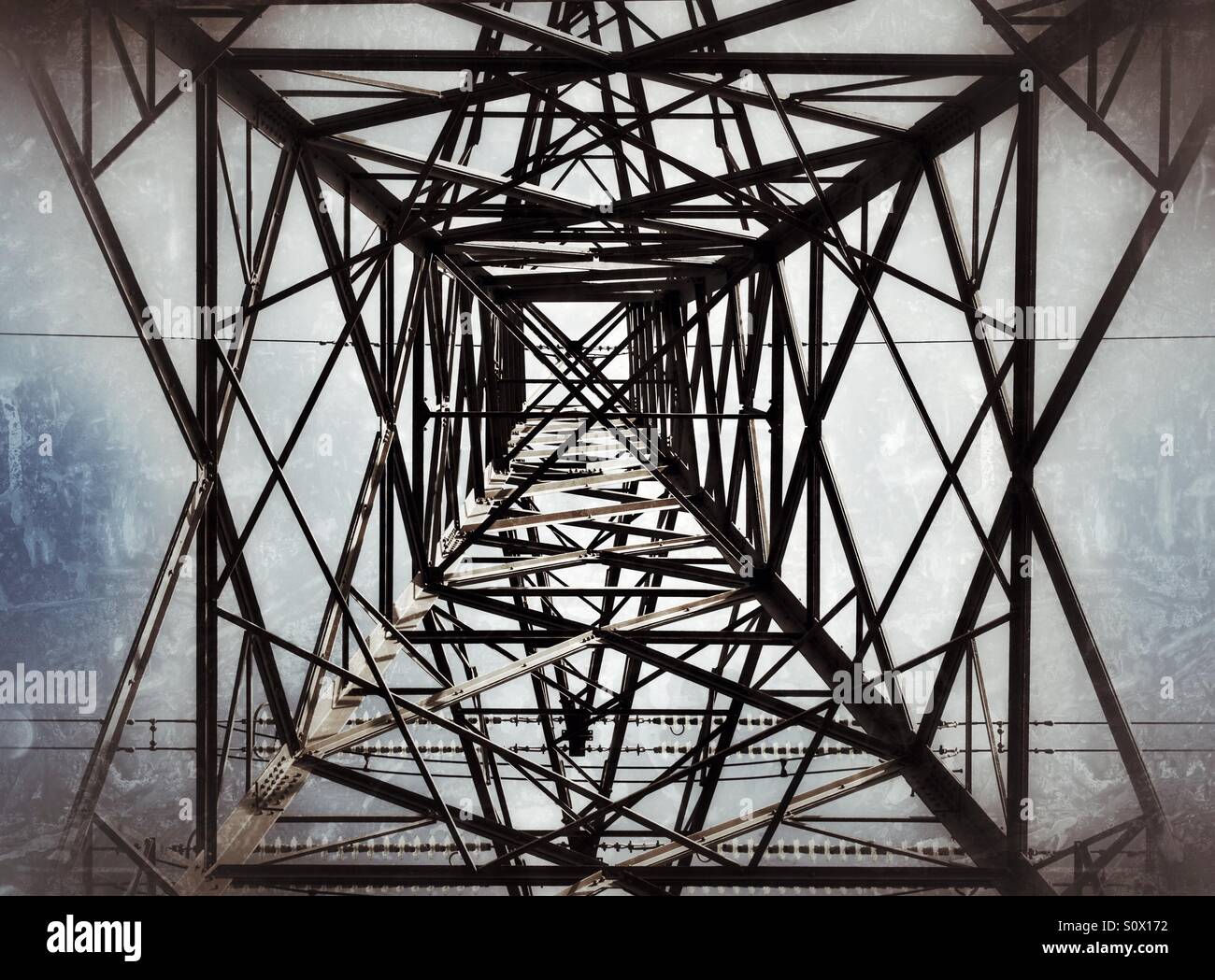 Pylon, from beneath, looking up - Smartphone Captured Stock Image
