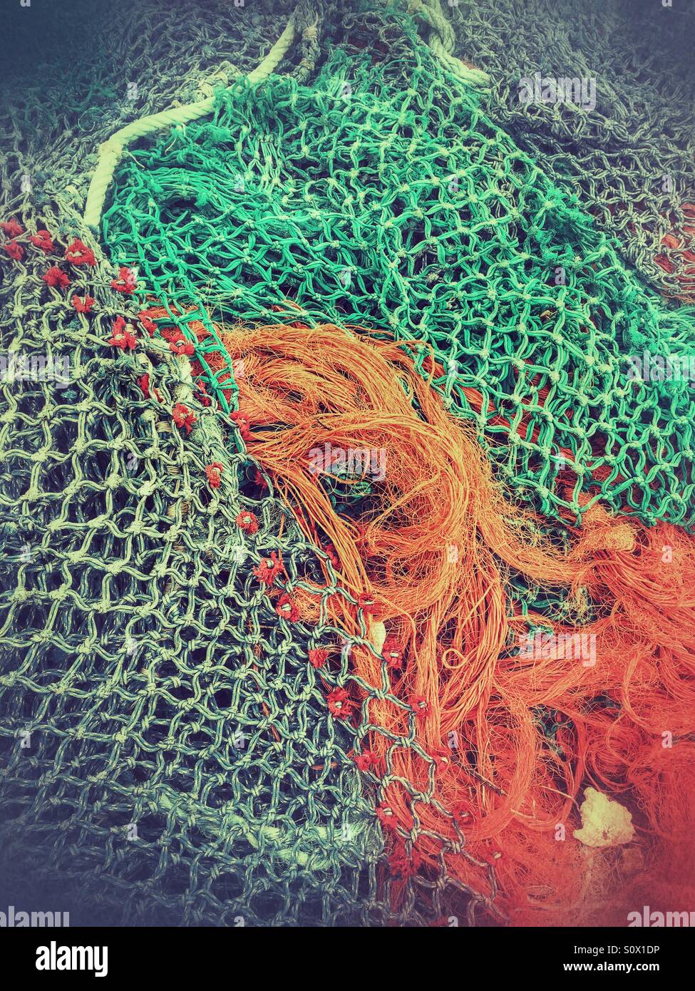 Colourful fishing nets - Smartphone Captured Stock Image