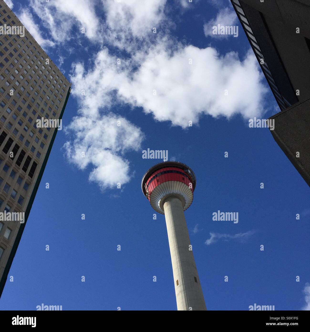 Calgary Tower, Calgary, Alberta, Canada - Smartphone Captured Stock Image