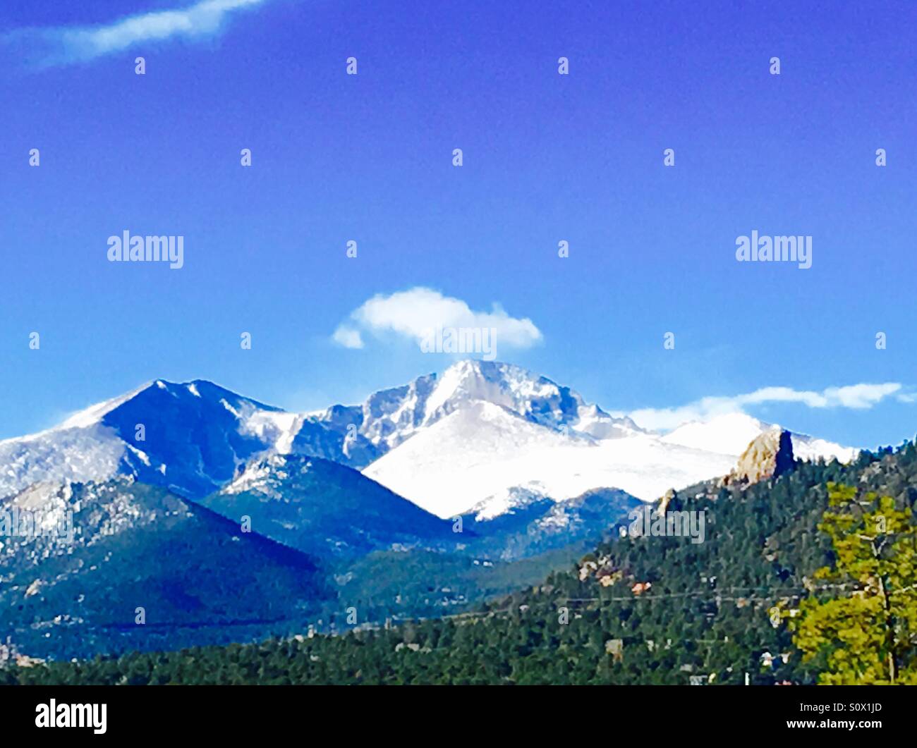 Longs Peak, Rocky Mountain National Park in Estes Park, Colorado Stock
