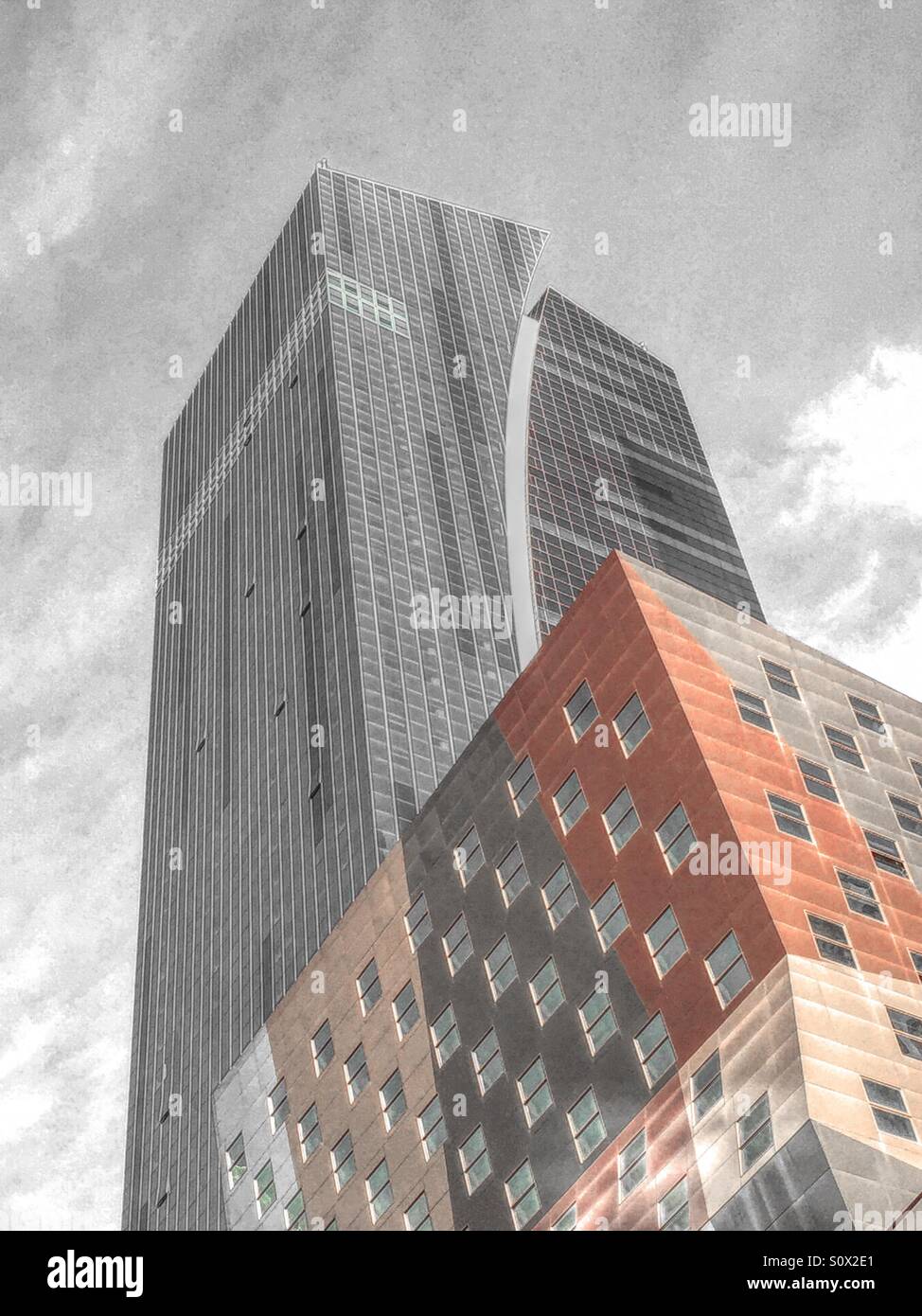 The Wyndham Hotel in Times Square is at the intersection of 42nd St. and eighth Avenue - Smartphone Captured Stock Image