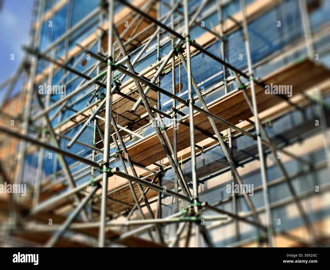 Construction site with scaffolding Stock Photo