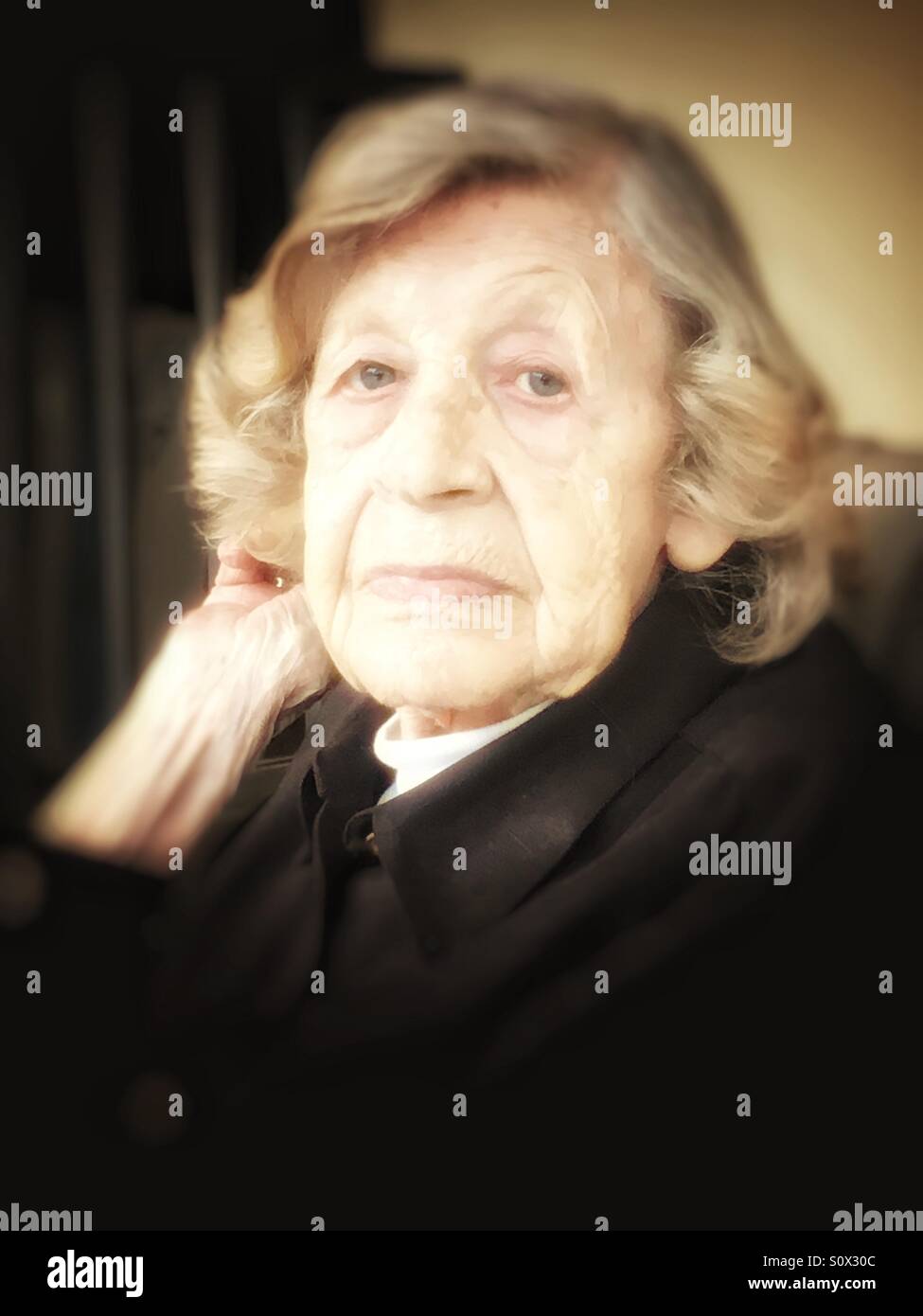 Portrait of elderly woman - Smartphone Captured Stock Image