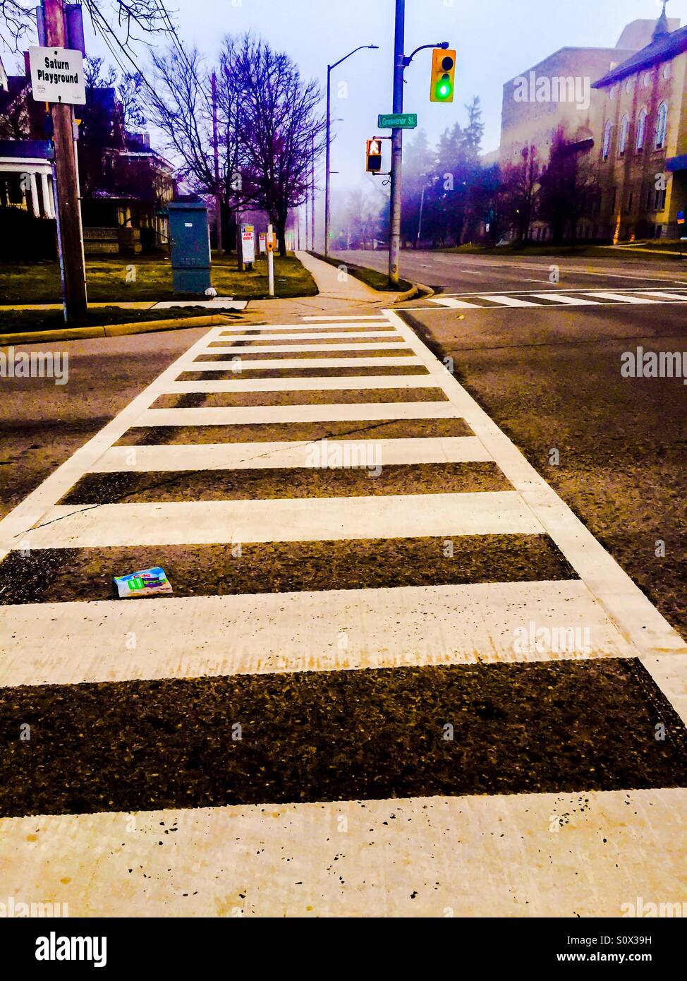 Foggy street - Smartphone Captured Stock Image