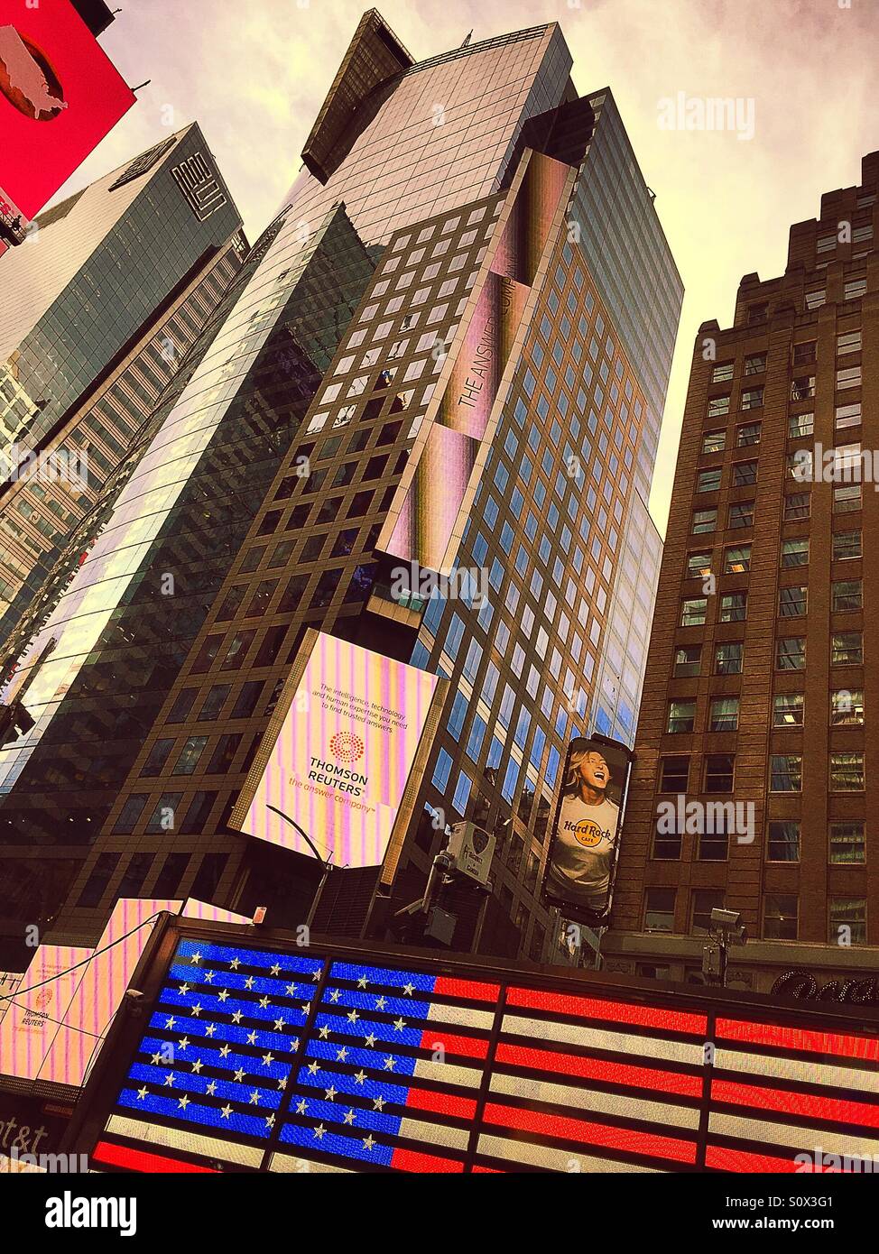 TimeS Square is home to the US Armed Forces recruiting center in NYC - Smartphone Captured Stock Image
