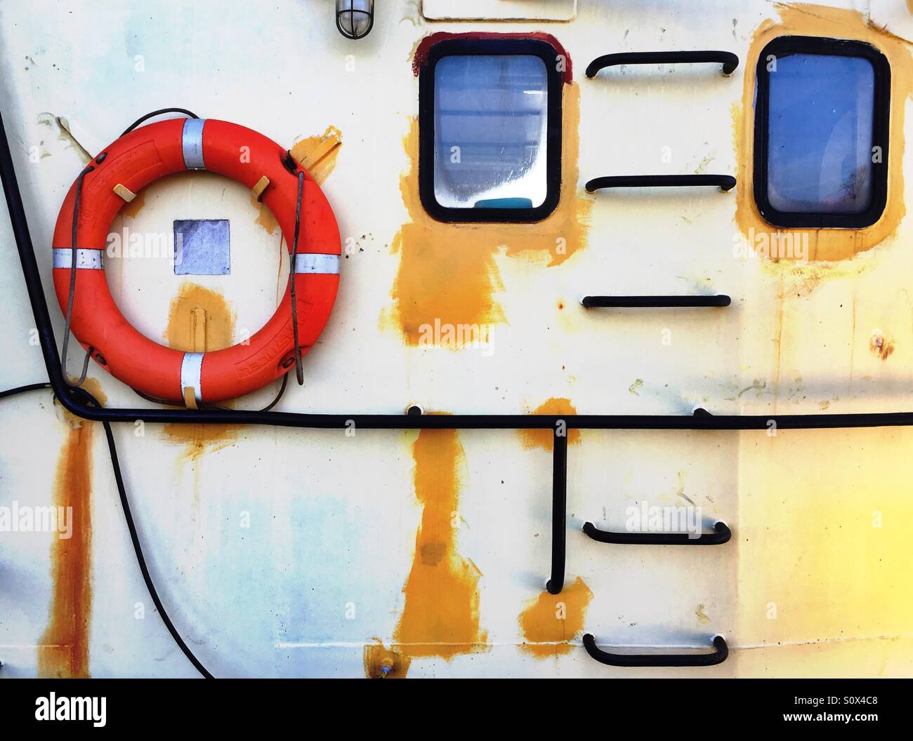 Safety ring on boat Stock Photo Alamy