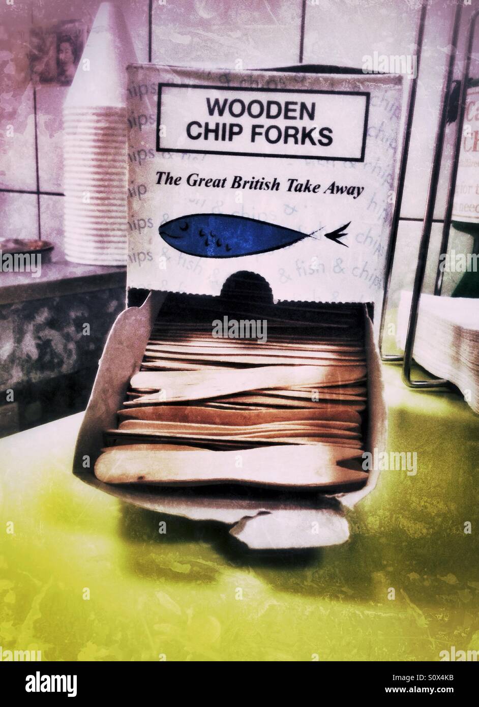 Wooden chip forks. - Smartphone Captured Stock Image