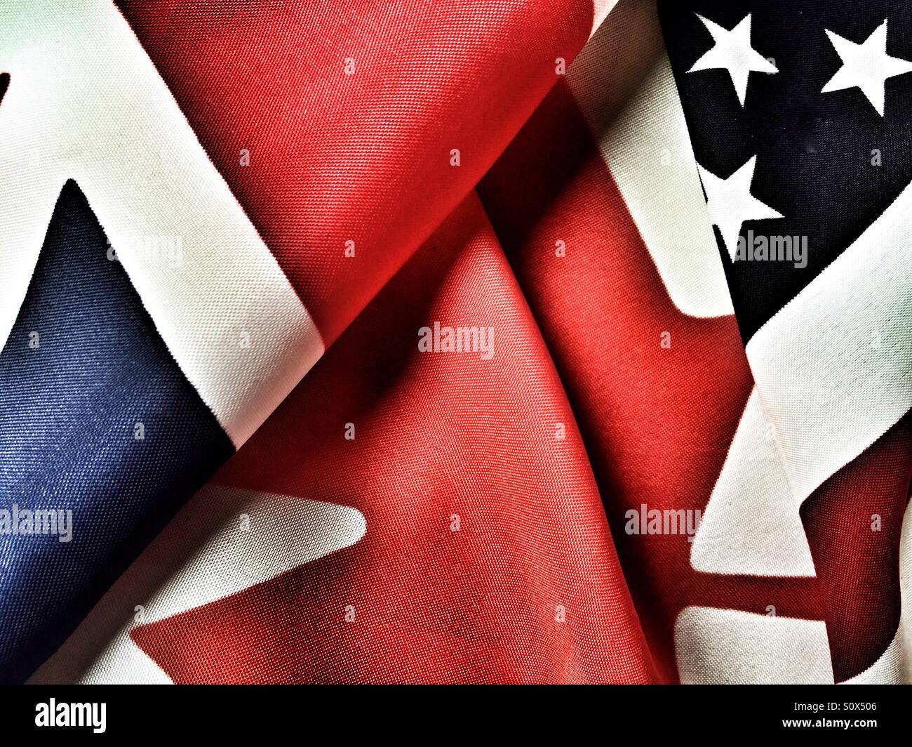 UK, USA and Canada flags Stock Photo