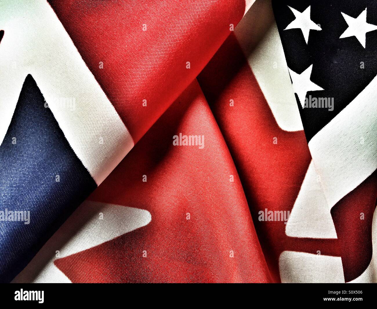 UK, USA and Canada flags - Smartphone Captured Stock Image