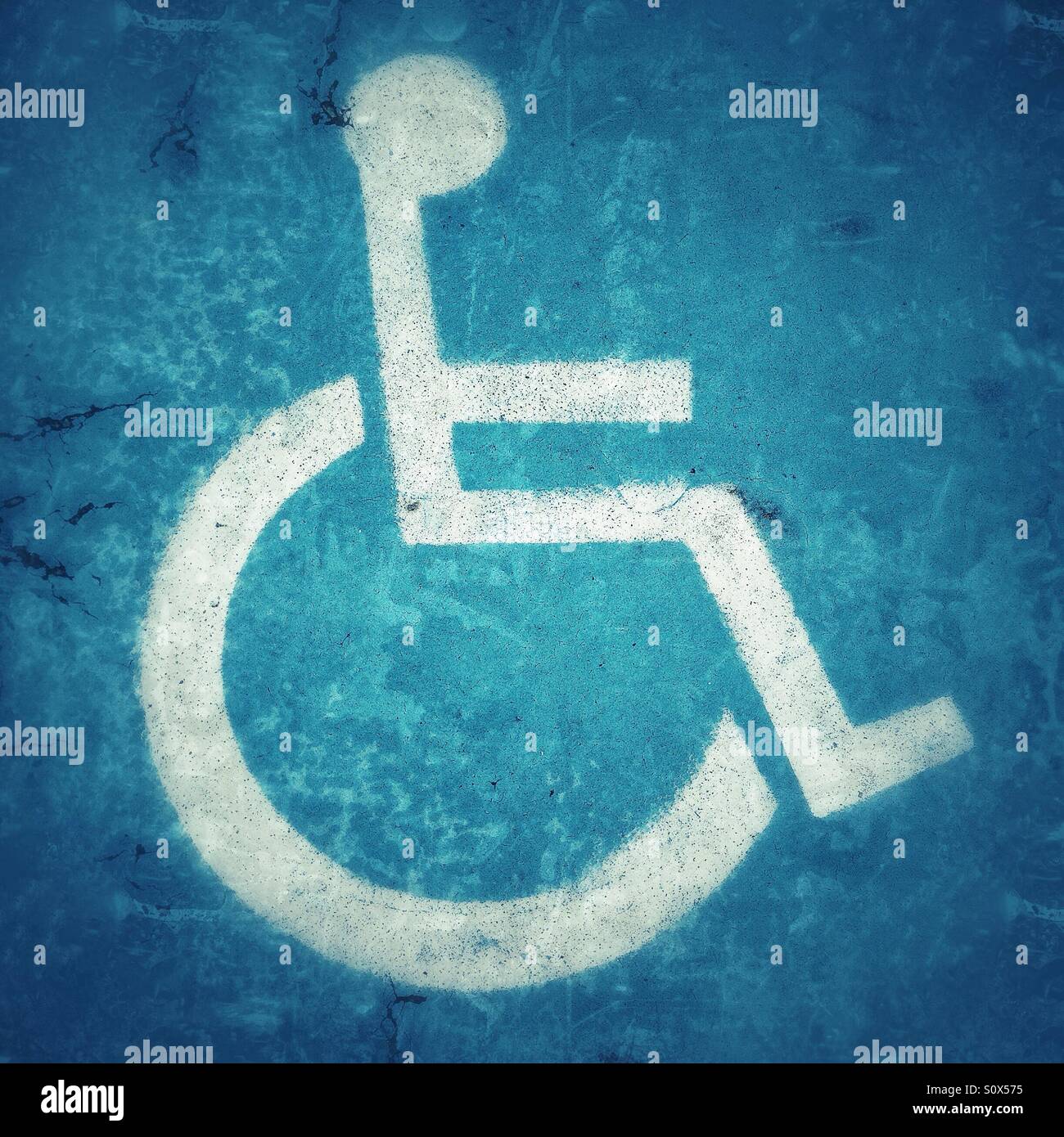 Handicapped sign on the road - Smartphone Captured Stock Image