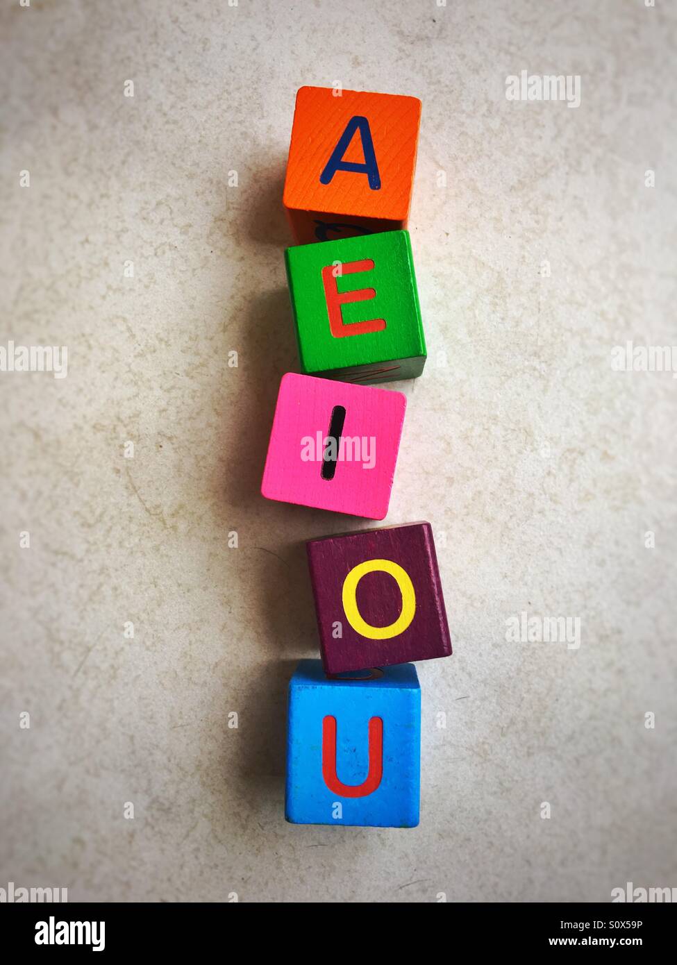 AEIOU - Smartphone Captured Stock Image