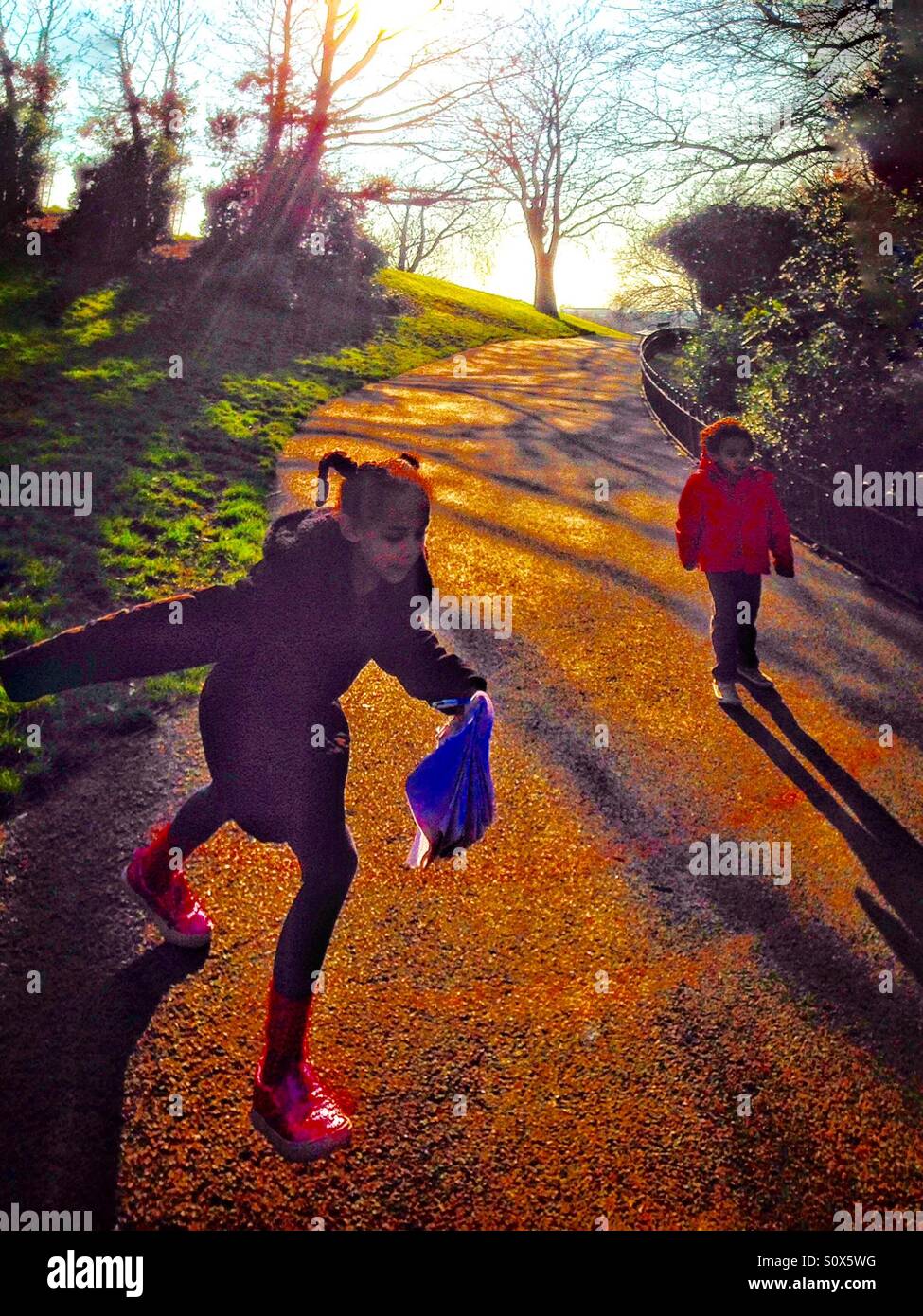 Children playing in the park - Smartphone Captured Stock Image
