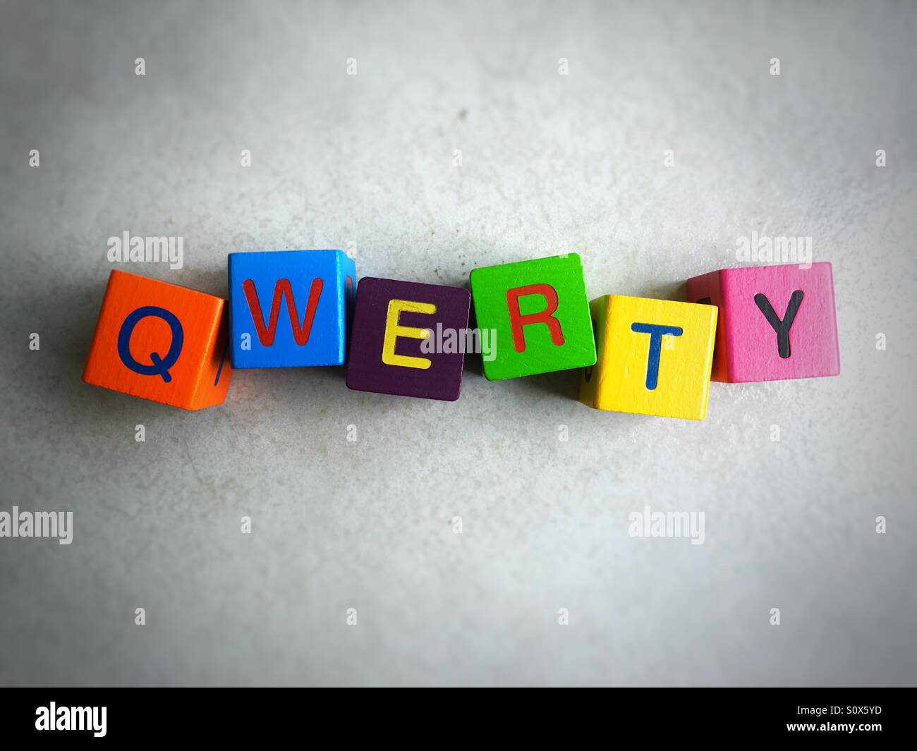 QWERTY,forest letters on keyboard ,frequent password Stock Photo
