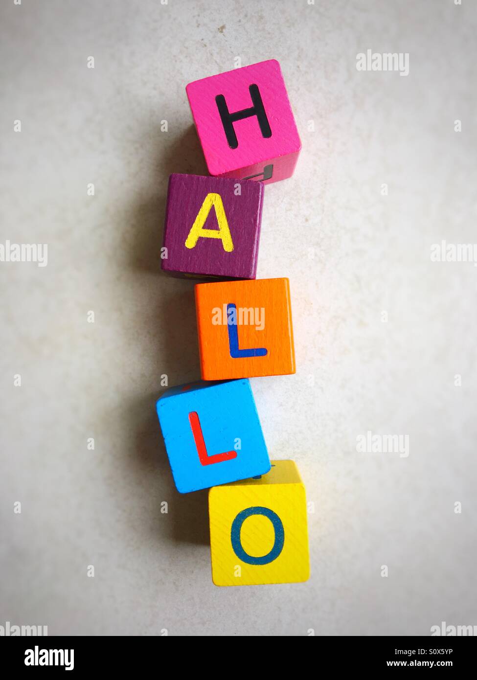 Hallo,German language,hello - Smartphone Captured Stock Image