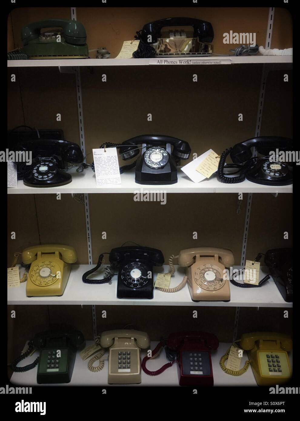 Old telephones for sale Stock Photo Alamy