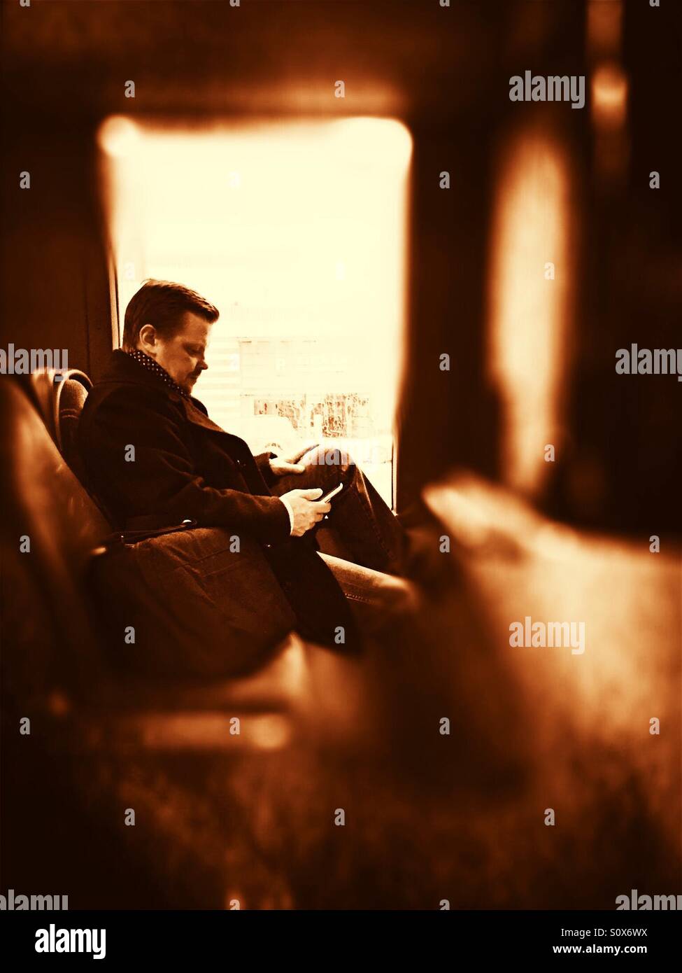 Sitting in a Bus - Smartphone Captured Stock Image