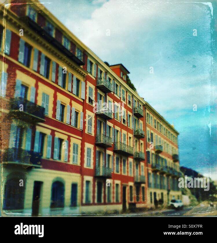 Architectural gems along the Promenade des Anglais in Nice, France. - Smartphone Captured Stock Image