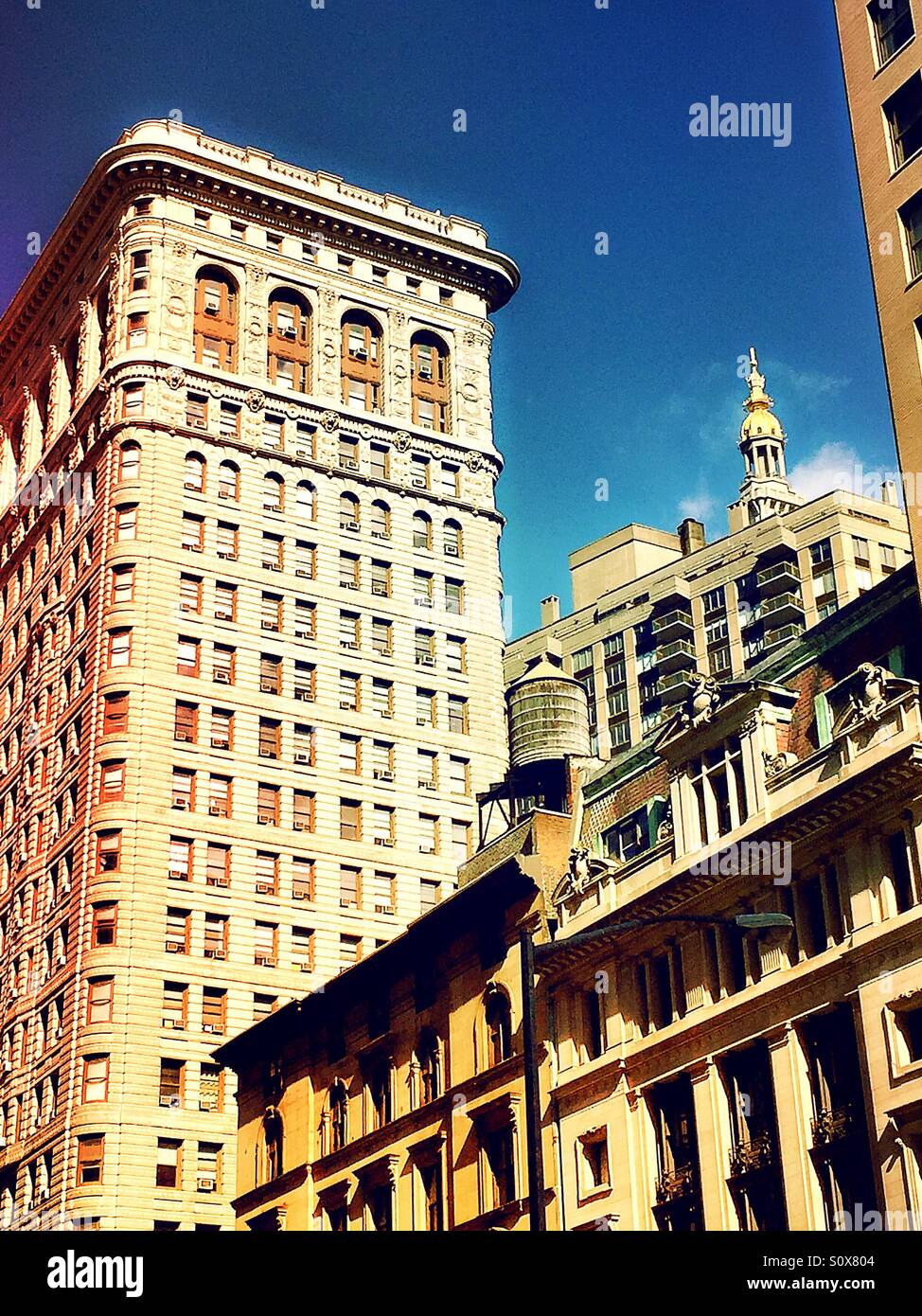 Back of the flat iron building in New York City - Smartphone Captured Stock Image