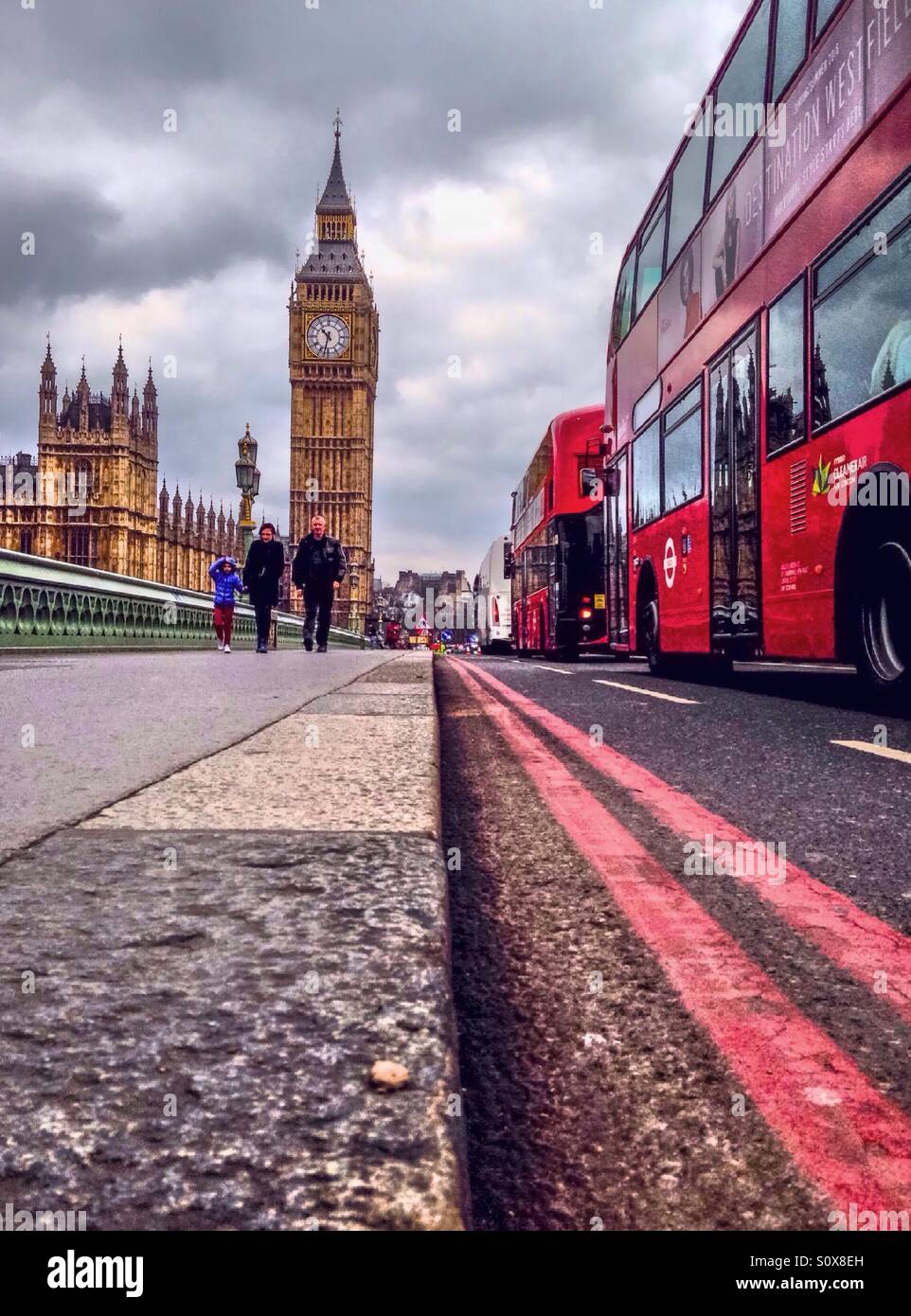 On Westminster Bridge London - Smartphone Captured Stock Image