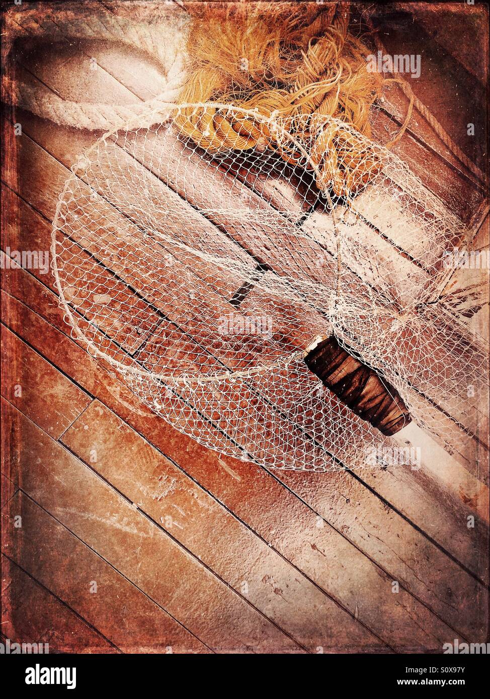 Fishing net on fishing boat - Smartphone Captured Stock Image