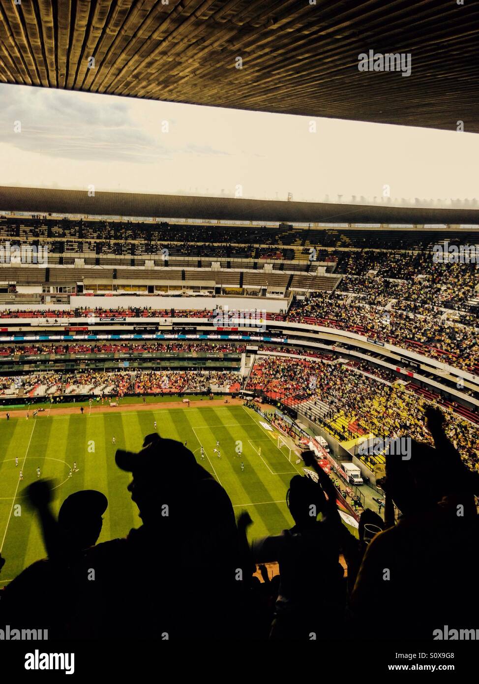 Estadio Azteca ( Azteca Stadium) soccer fans. Mexico City Stock Photo