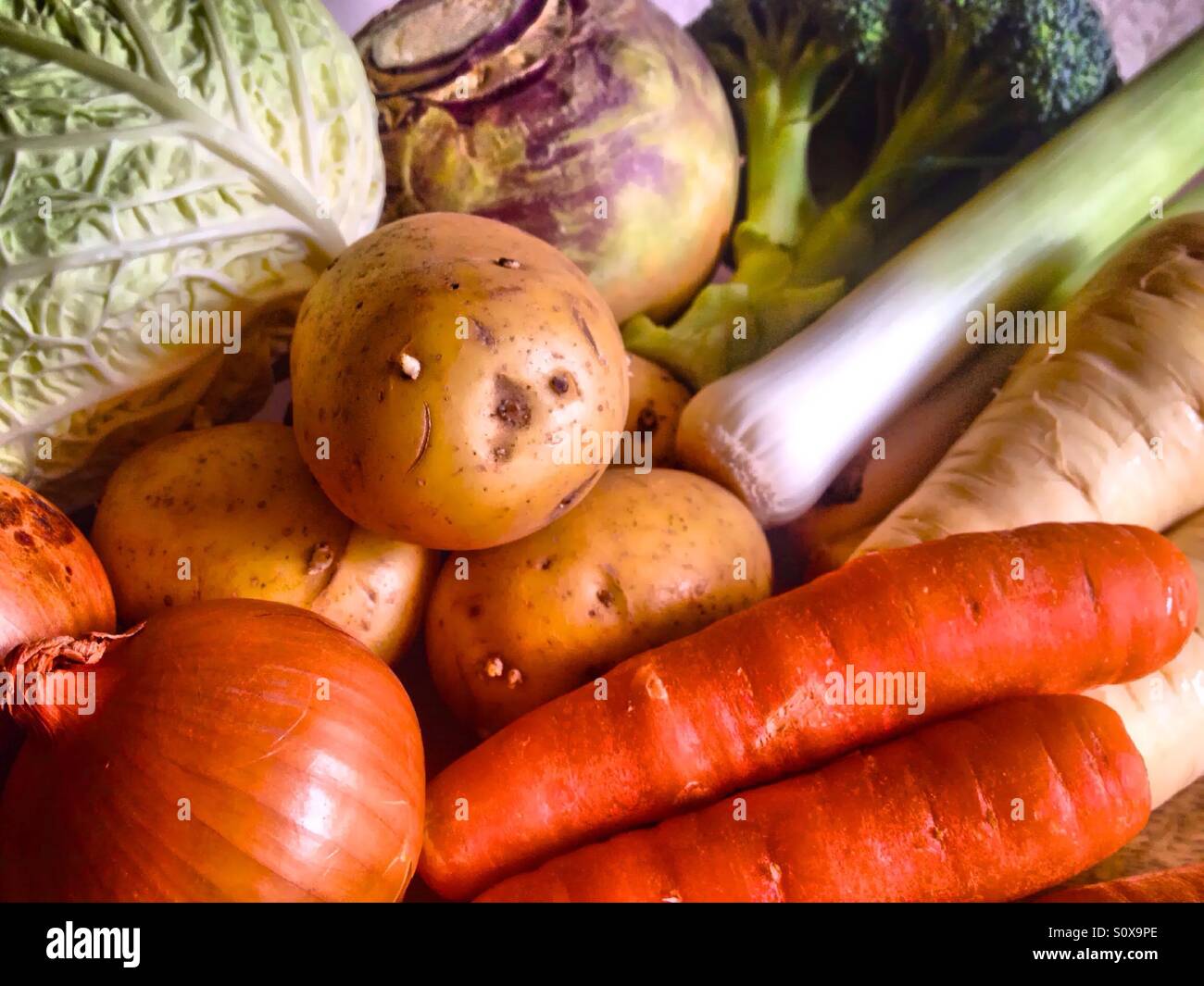Selection of fresh vegetables - Smartphone Captured Stock Image