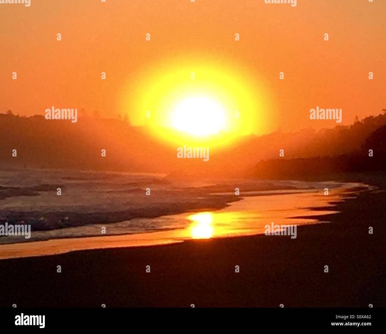 Sunrise at Clarkes Beach, Byron Bay, Australia - Smartphone Captured Stock Image