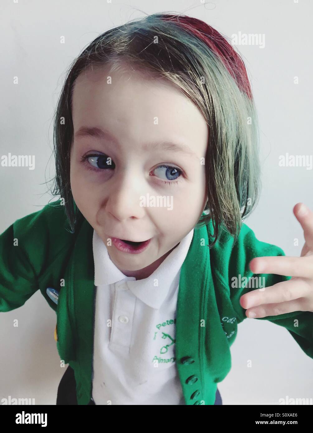 Funny face girl - Smartphone Captured Stock Image