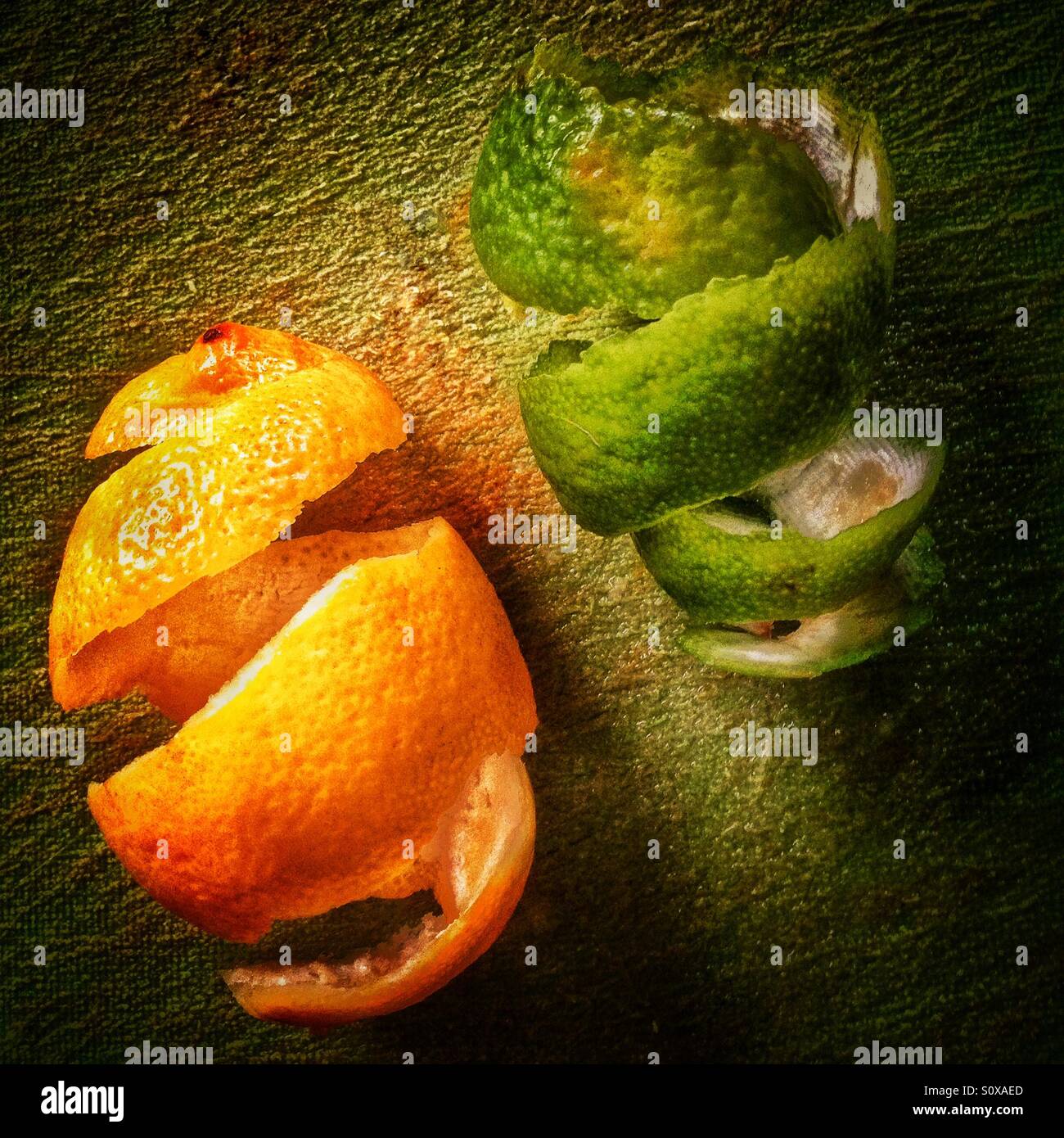 Colourful Lemon and lime peel. - Smartphone Captured Stock Image
