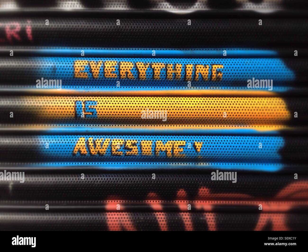 Everything is awesome graffiti in London Stock Photo
