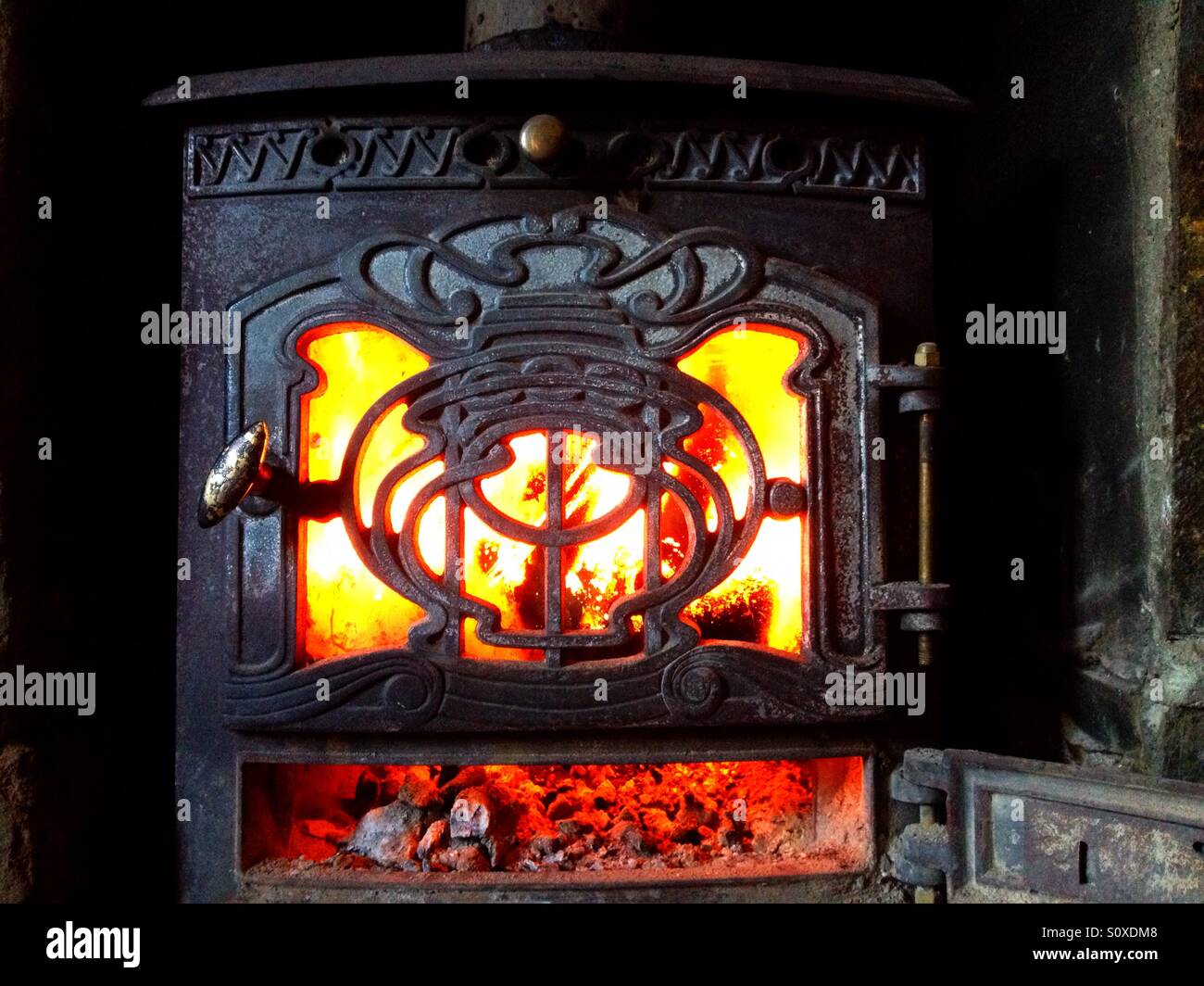 Vintage old iron stove - Smartphone Captured Stock Image