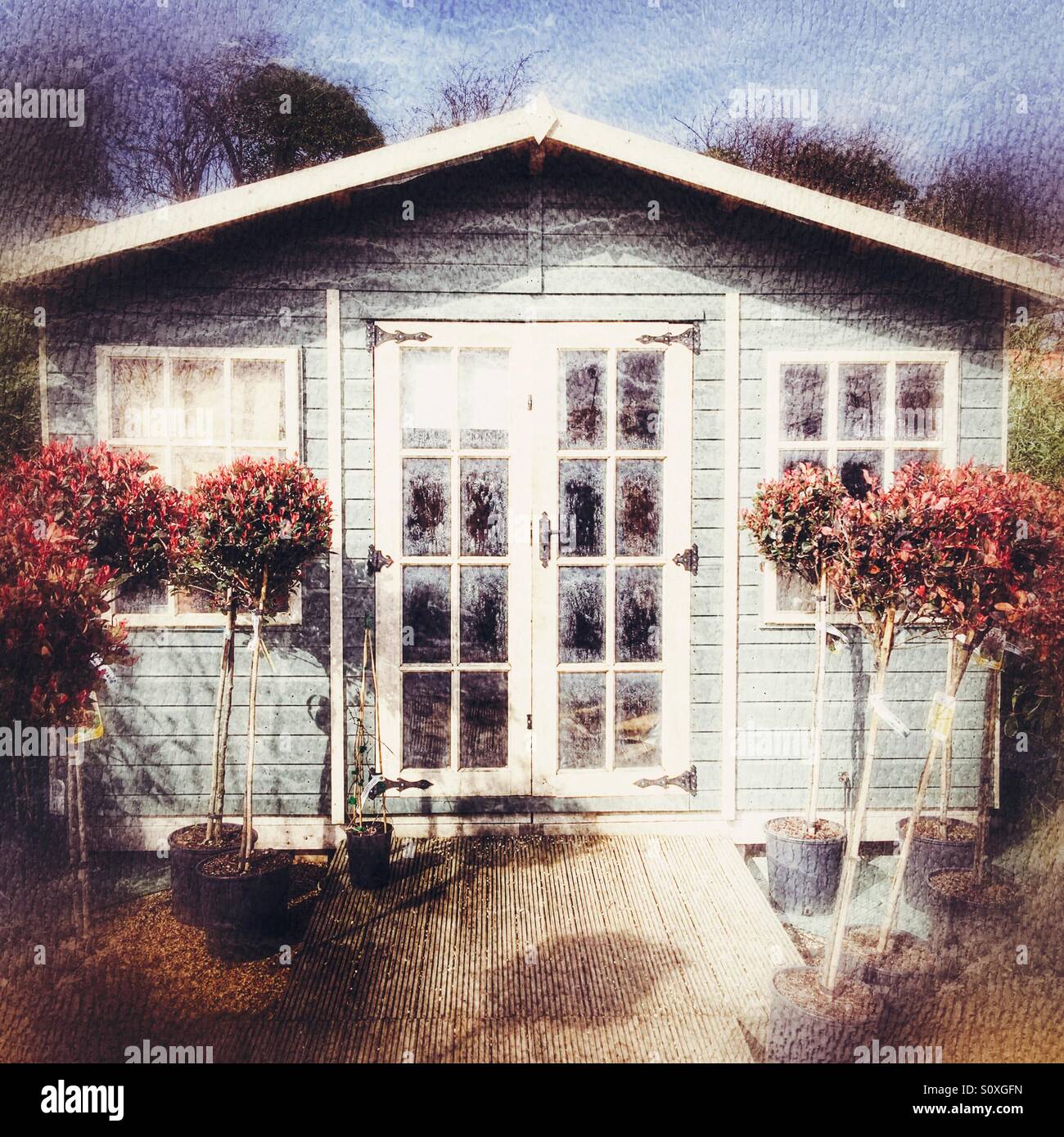 Garden summer house. - Smartphone Captured Stock Image