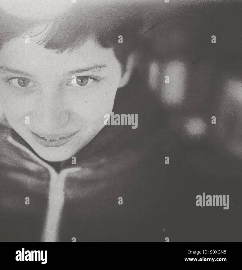 Smiling boy with bright eyes - Smartphone Captured Stock Image