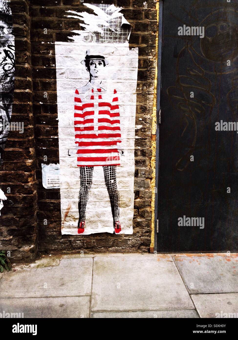 Mr Fahrenheit paste up near Brick Lane in Shoreditch, London, UK Stock Photo