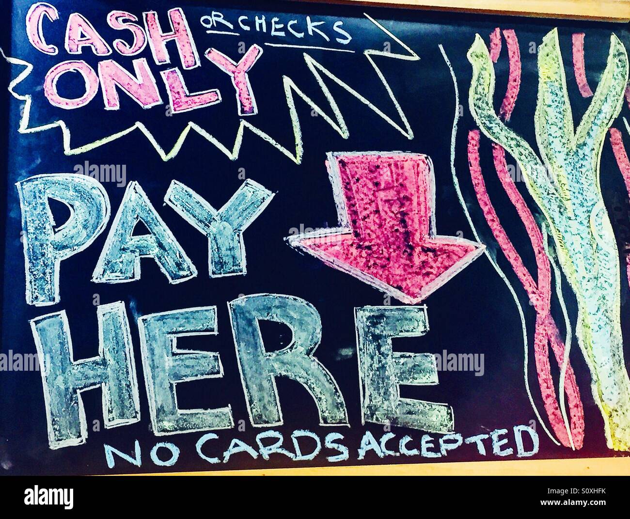 Cash only Stock Photo