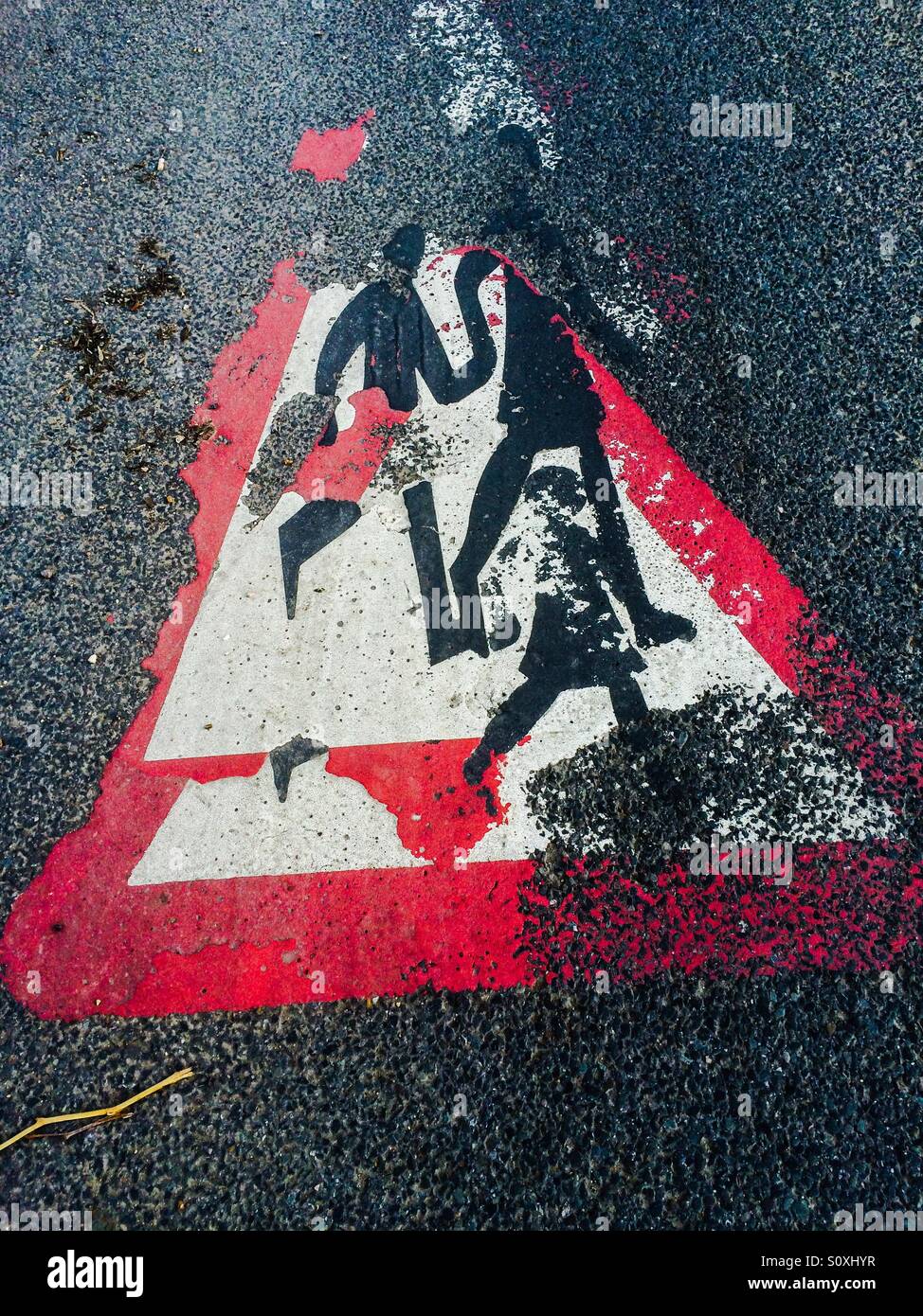 Children Crossing road sign Stock Photo