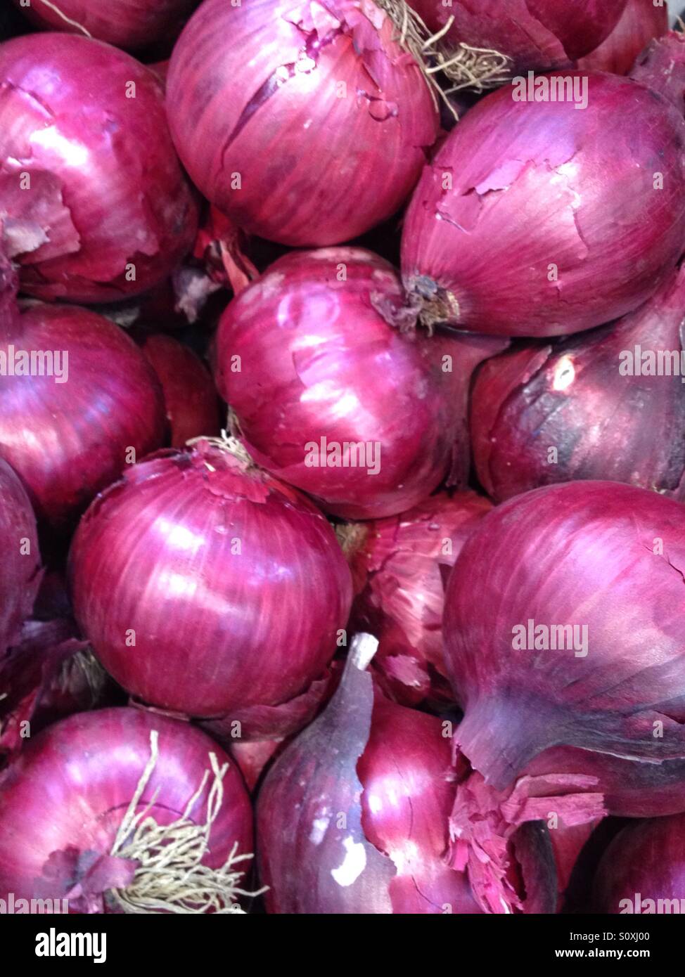 Red onions - Smartphone Captured Stock Image Red onions - Smartphone Captured Stock Image
