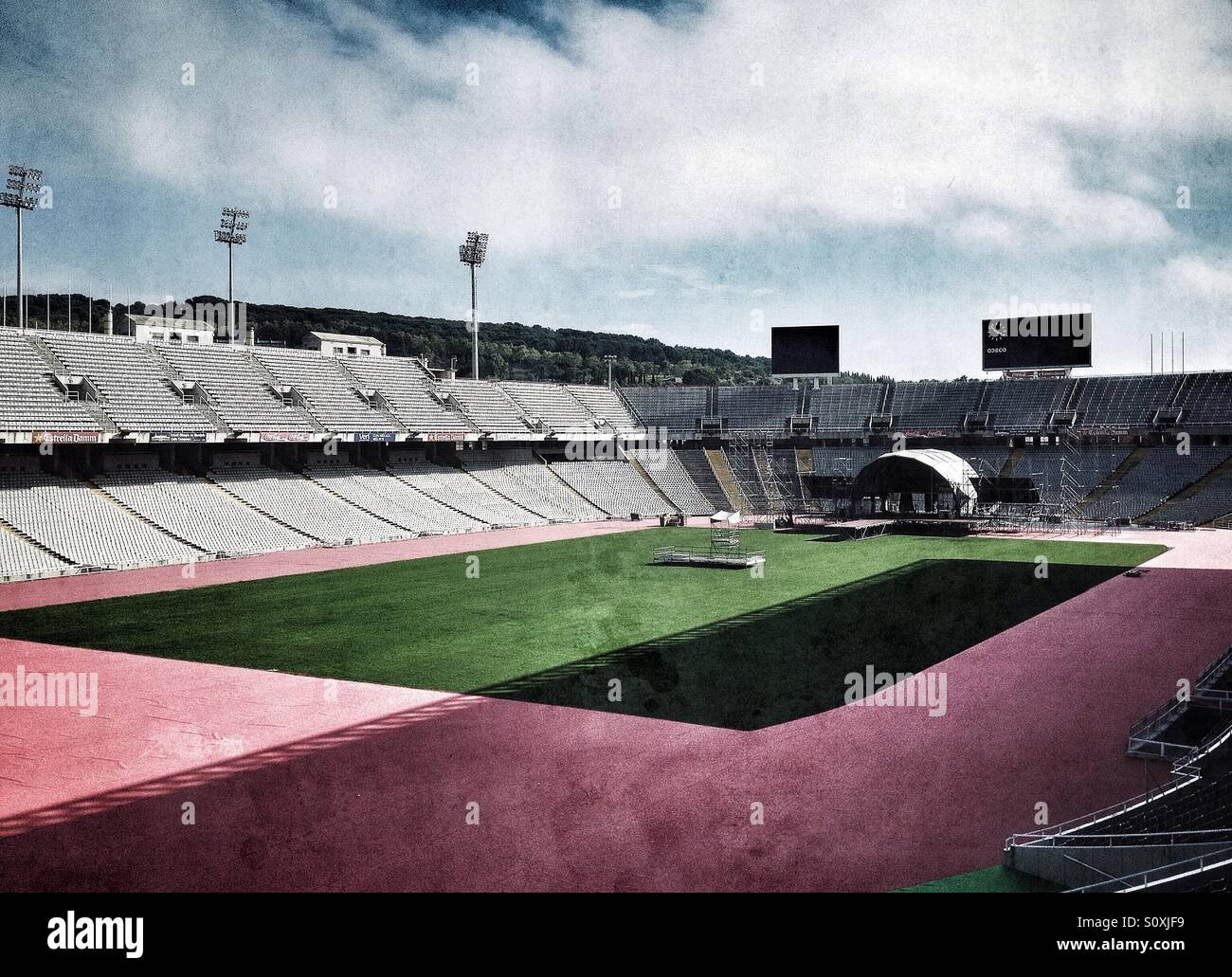 Olympic Stadium Lluis Companys in Barcelona, Spain Stock Photo