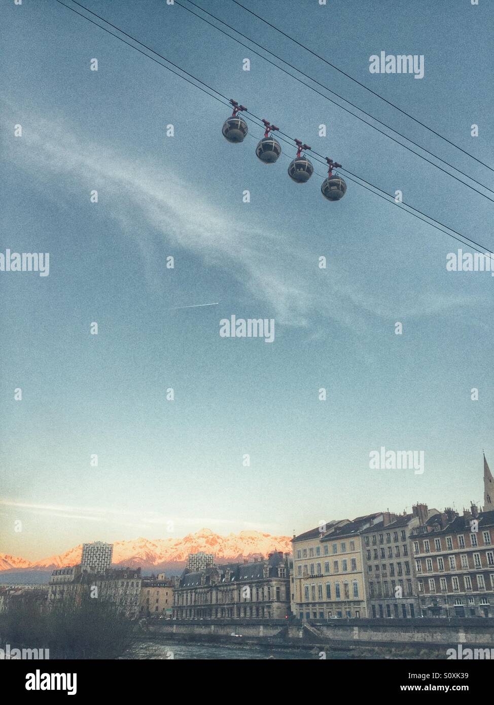 Cable car, Grenoble - Smartphone Captured Stock Image