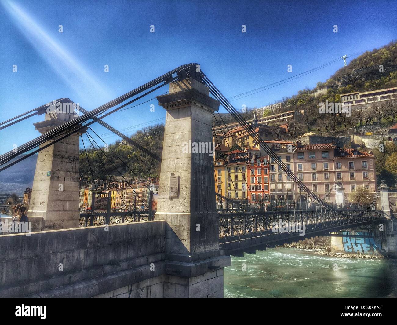 Grenoble St Laurent bridge - Smartphone Captured Stock Image
