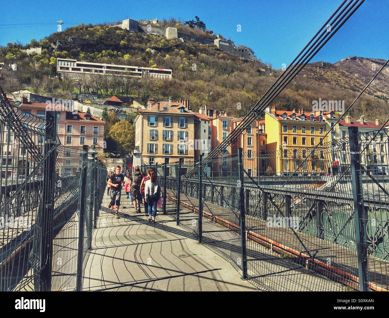 St Laurent bridge Grenoble France - Smartphone Captured Stock Image