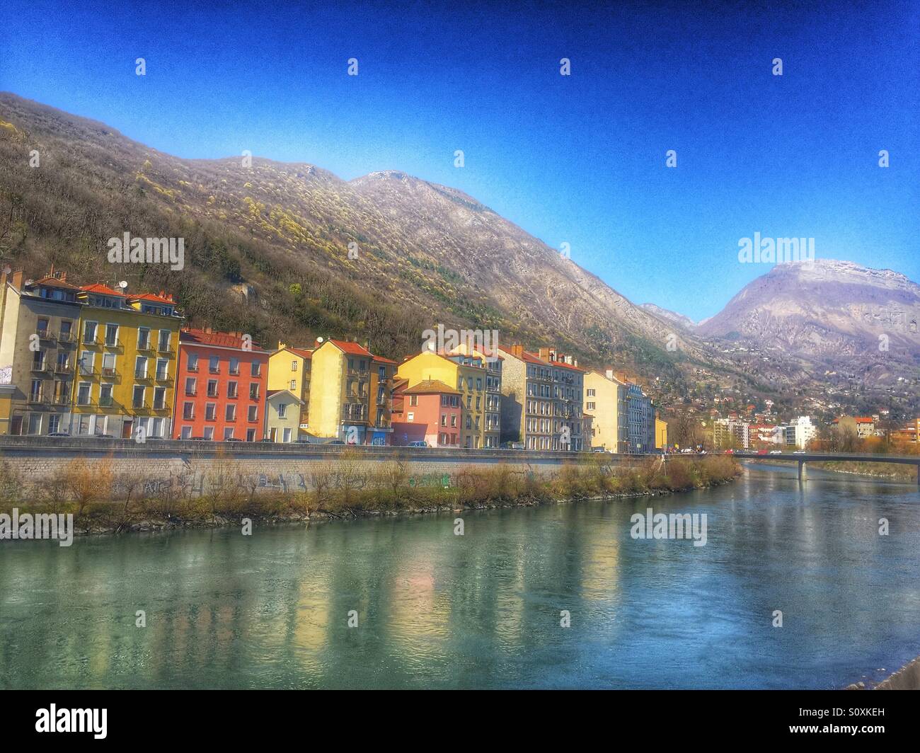 Grenoble downtown - Smartphone Captured Stock Image