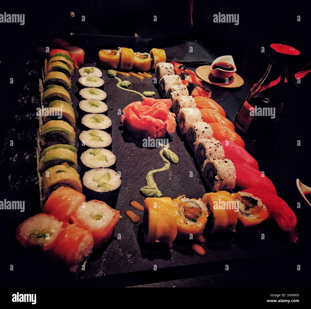 Huge Sushi Roll Set Big Party Stock Photo 1604585764